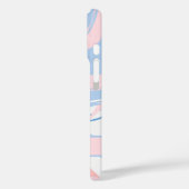 Monogram Blue White Roze marmer Swirl Case-Mate iPhone Case (Achterkant / Links)
