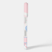 Monogram Blue White Roze marmer Swirl Case-Mate iPhone Case (Achterkant / Rechts)
