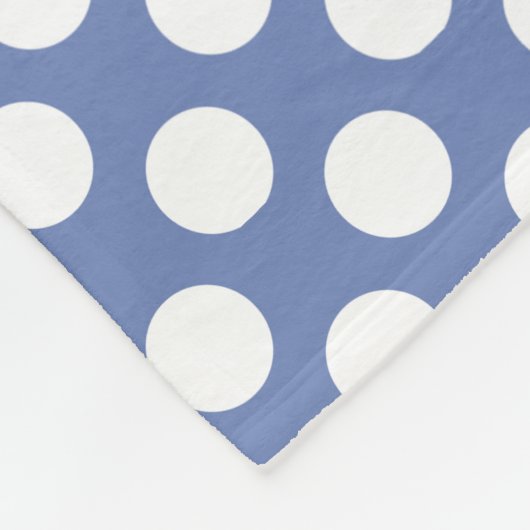 Monogram Blue White Trendy Fun Polka Dot Pattern Fleece Deken (Hoek)