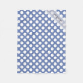 Monogram Blue White Trendy Fun Polka Dot Pattern Fleece Deken (Voorkant)