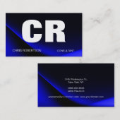 Monogram Blue White Visitekaartje (Voorkant / Achterkant)