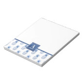 Monogram Blue White Waterverf Pineappel Notitieblok (Linkerzijde)