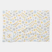 Monogram Blue Yellow & Grey Kitchen Towel 16x24 Theedoek (Horizontaal)