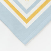 Monogram Blue Yellow & Grey Modern Fleece Blanket Deken (Hoek)