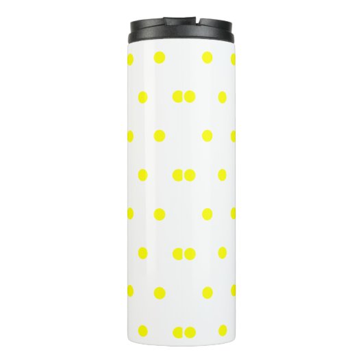 Monogram Blue Yellow Polka Dots Thermosbeker (Achterkant)