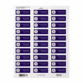 Monogram Blue Yellow White Polka Dot Address Label (Full Sheet)