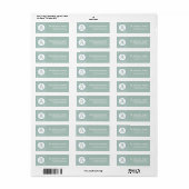 Monogram BlueGreen White Polka Dot Address Label (Full Sheet)