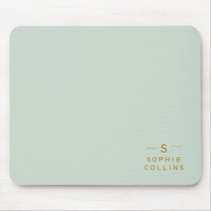 Monogram Blush Acqua Goud Minimalistische Elegante Muismat