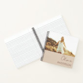 Monogram Blush Boho Modern Minimalistisch Vrouweli Notitieboek (Binnen)