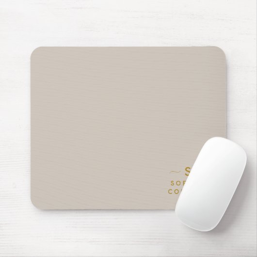 Monogram Blush Cream Gold Minimalistische Elegante Muismat (Met muis)