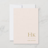 Monogram Blush Eenvoudige Vrouwelijke Sociale Note Notitiekaartje (Voorkant)
