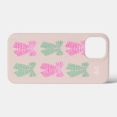 Monogram Blush Gingham Coquette boog patroon Case-Mate iPhone Case (Achterkant (horizontaal))