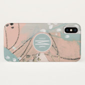 Monogram | Blush & Gold I Case-Mate iPhone Case (Achterkant (horizontaal))