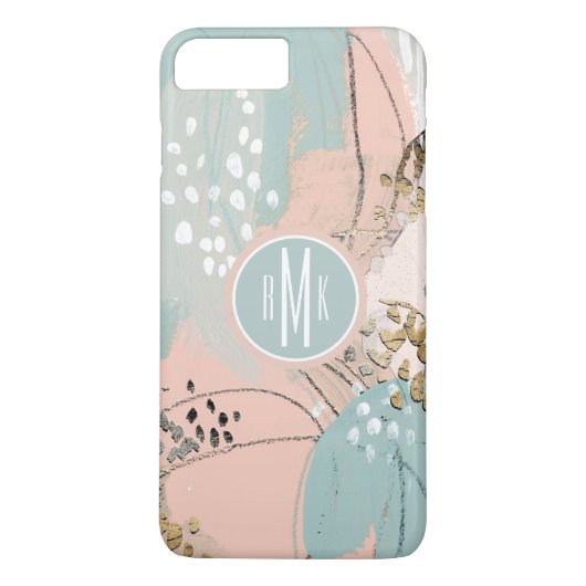 Monogram | Blush & Gold I Case-Mate iPhone Case (Achterkant)