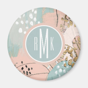 Monogram   Blush & Gold I Magneet
