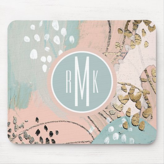 Monogram | Blush & Gold I Muismat (Voorkant)