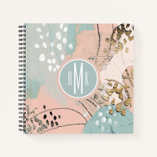 Monogram | Blush & Gold I Notitieboek (Voorkant)