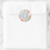 Monogram | Blush & Gold I Ronde Sticker (Tas)