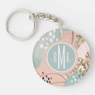 Monogram Blush & Gold I Sleutelhanger