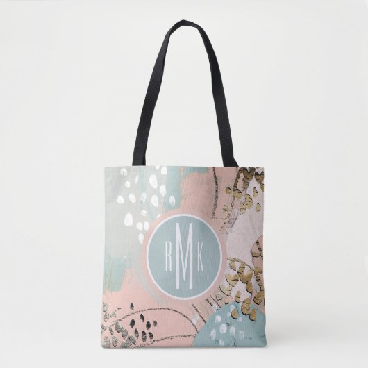 Monogram | Blush & Gold I Tote Bag (Voorkant)