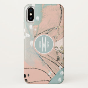 Monogram Blush & Goud I iPhone X Hoesje