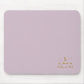 Monogram Blush Lavande Gold Minimalistische naam Muismat (Voorkant)