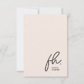Monogram Blush Modern Chic Script Social Notecard Notitiekaartje (Voorkant)