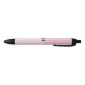 Monogram Blush Pastel Bleek Roze Kleurblok Zwarte Inkt Pen (Bodem)