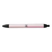 Monogram Blush Pastel Bleekroze Kleurblok Zwarte Inkt Pen (Voorkant)