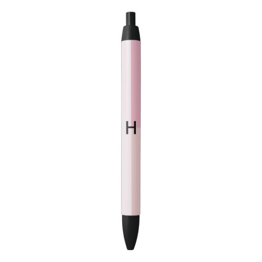 Monogram Blush Pastel Bleekroze Kleurblok Zwarte Inkt Pen (Voorkant Verticaal)