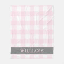 Monogram Blush Pink Buffalo Check Family