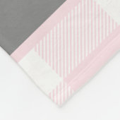 Monogram Blush Pink Buffalo Check Family Fleece Deken (Hoek)