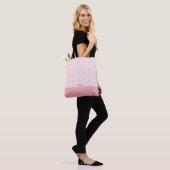 Monogram Blush Pink Damask Pattern Tote Bag (Op model)