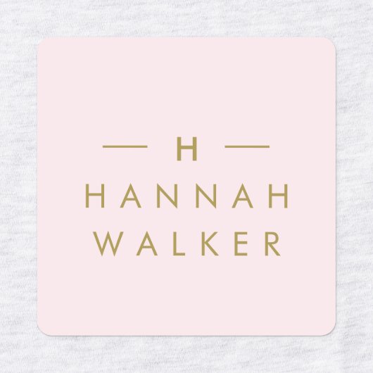 Monogram Blush Pink | Elegant Chic Gold Cloding Labels (Design 2)