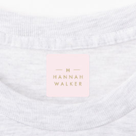 Monogram Blush Pink | Elegant Chic Gold Cloding Labels