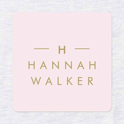 Monogram Blush Pink | Elegant Chic Gold Cloding Labels (Design 1)