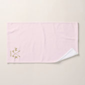 Monogram Blush Pink | Elegant Gold Golf Club-logo Bad Handdoek (Handdoek)