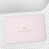 Monogram Blush Pink | Elegant Gold Minimalist Badmat