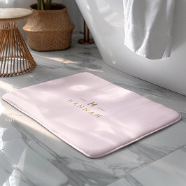 Monogram Blush Pink | Elegant Gold Minimalist Badmat