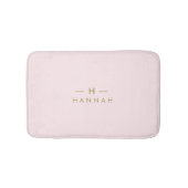 Monogram Blush Pink | Elegant Gold Minimalist Badmat (Voorkant)