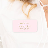 Monogram Blush Pink | Elegant Gold Minimalist Naamplaatje