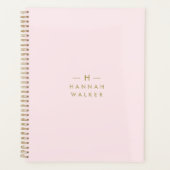 Monogram Blush Pink | Elegant Gold Minimalist Planner (Voorkant)