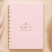 Monogram Blush Pink | Elegant Gold Minimalist Planner
