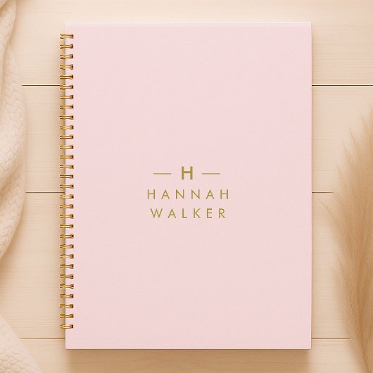 Monogram Blush Pink | Elegant Gold Minimalist Planner