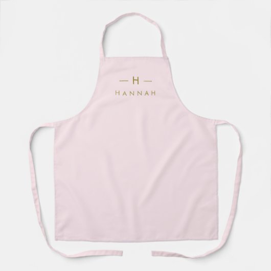 Monogram Blush Pink | Elegant Gold Minimalist Schort (Voorkant)