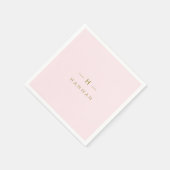 Monogram Blush Pink | Elegant Gold Minimalist Servet (Hoek)