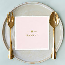 Monogram Blush Pink | Elegant Gold Minimalist Servet
