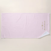 Monogram Blush Pink | Elegant Gold Minimalist Strandlaken (Voorkant)