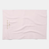 Monogram Blush Pink | Elegant Gold Minimalist Theedoek (Horizontaal)