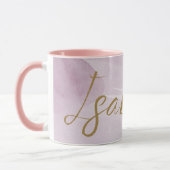 Monogram Blush Pink | Elegant roze Gold-minimalist Mok (Links)